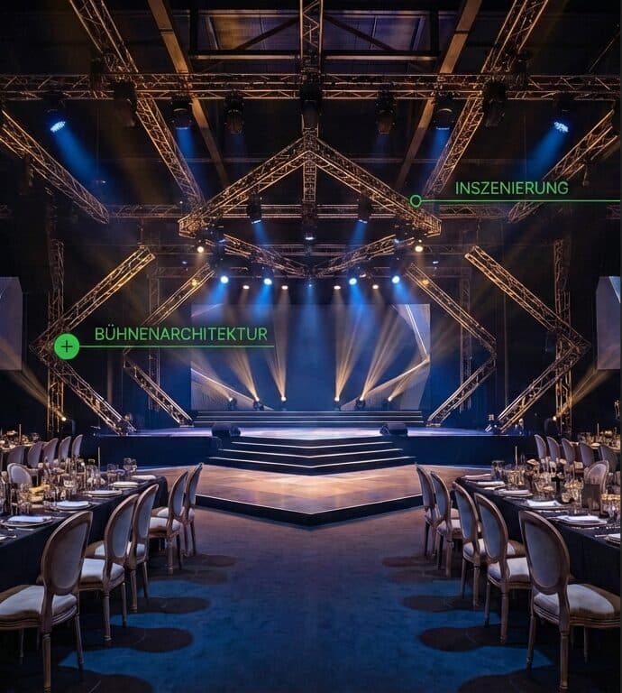 Gala-Bühne mit Traversen-Architektur